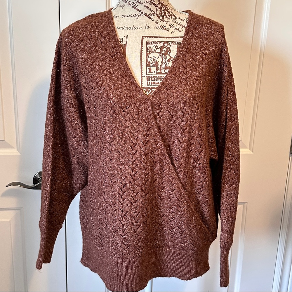 Reitmans autumn brown cross-front sweater XXL